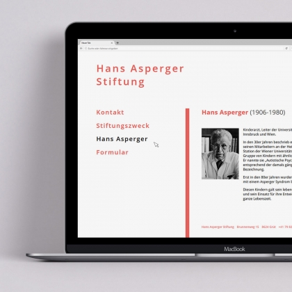 Webseite «Hans Asperger Stiftung»